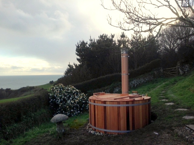 Pre-loved hot tub at its new home in Devon, March 2014